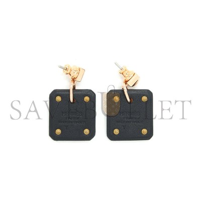 HERMÈS AS DE COEUR EARRINGS SMALL MODEL BLACK RGHW 